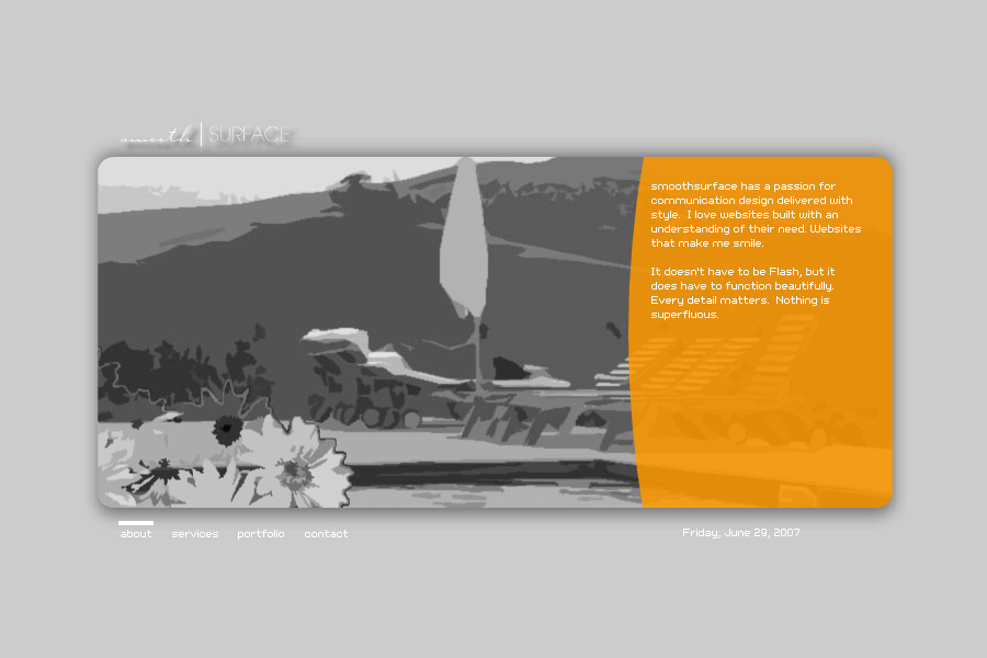 Screenshot of my Flash portfolio site.